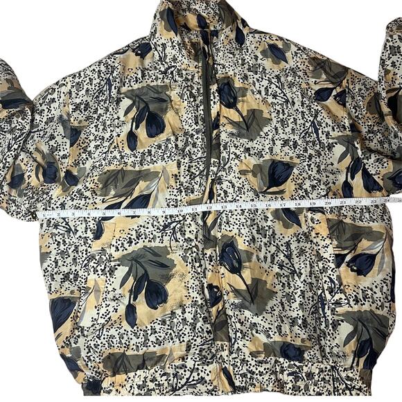 Shanghai Silk Vintage Floral Bomber Jacket 100% Silk Zip Front Lightweight Sz M - Picture 10 of 11